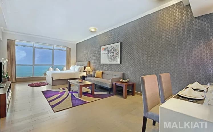 Luxury Seafront Fully Furnished Junior Studio | The Curve Hotel | West Bay | Monthly Stay (4–6 Months)